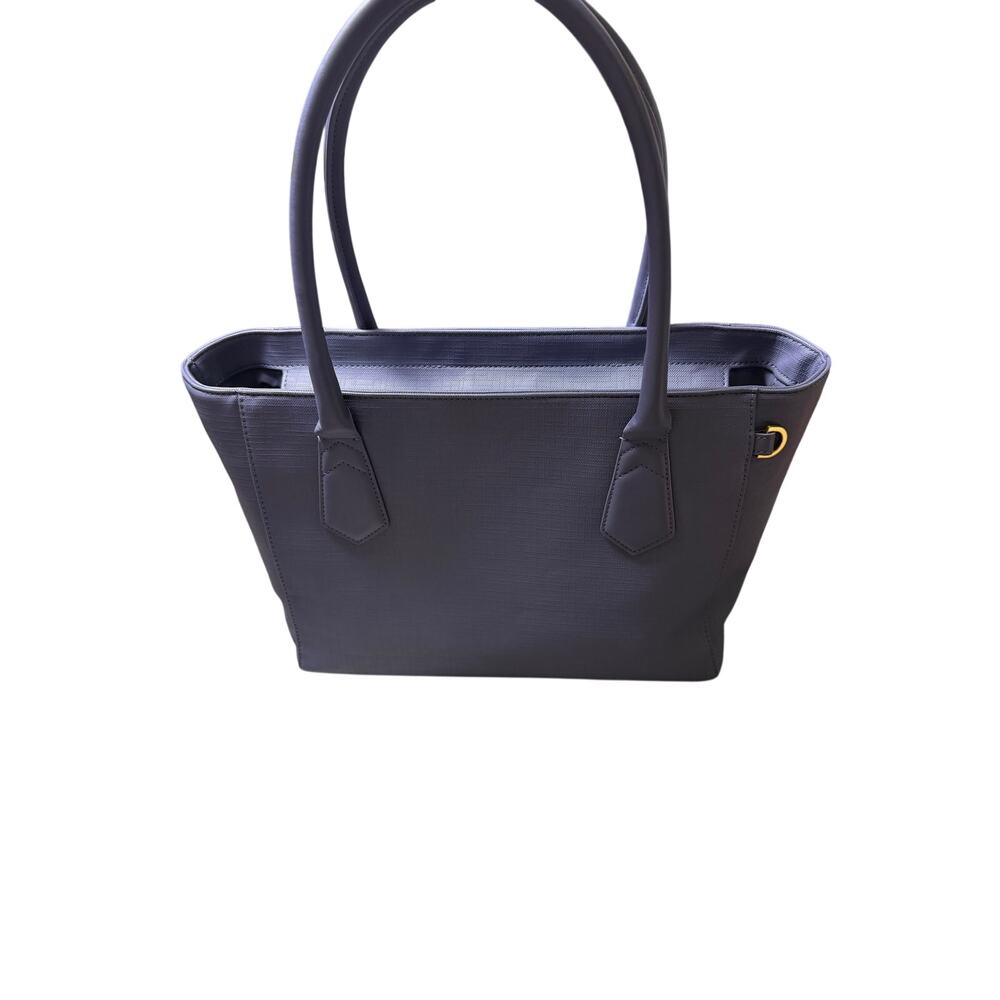 Dagne Dover Signature Legend Coated Canvas Tote Blue
